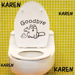 Karen สติกเกอร์ ลาย Goodbye ลอกออกได้ สําหรับติดที่นั่งชักโครก ห้องน้ํา