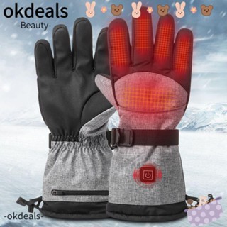 Okdeals ถุงมือเล่นสกี รถจักรยานยนต์ 3 ระดับ หน้าจอสัมผัส 1 คู่