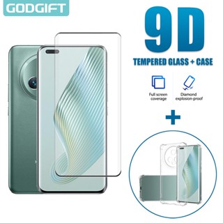 Godgift 2 in 1 ฟิล์มกระจกนิรภัยกันรอยหน้าจอ พร้อมเคสซิลิโคน กันกระแทก สําหรับ Honor Magic 5 Pro 5 4 Ultimate Lite 5G 4G 70 5G 60 50 Pro SE