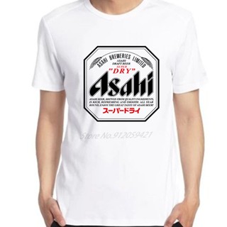 เสื้อยืดแขนสั้นเสื้อยืด พิมพ์ลายเบียร์ Asahi สไตล์ญี่ปุ่นย้อนยุค ฮิปสเตอร์ ระบายอากาศ สําหรับผู้ชายS-5XL