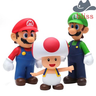 Bliss โมเดลฟิกเกอร์ การ์ตูนมาริโอ้ เห็ด Luigi Mario Super Mario Bros น่ารัก สําหรับสะสม