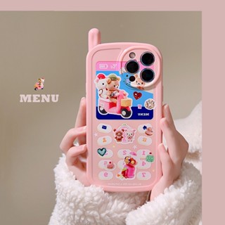 เคสโทรศัพท์มือถือ แบบนิ่ม ลายการ์ตูนหมี สีชมพู สําหรับ Apple Iphone 12 13 14promax 13 11 xr