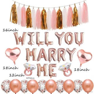 Gp41 ลูกโป่งฟอยล์ ลาย WILL YOU MARRY ME ขนาด 16 นิ้ว สําหรับตกแต่งงานแต่งงาน ปาร์ตี้ 31 ชิ้น ต่อชุด PG41