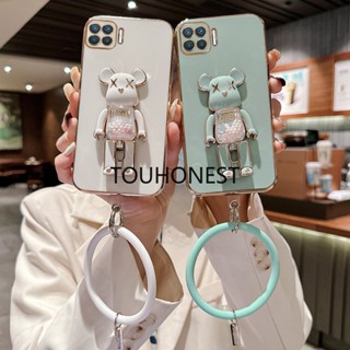 เคส Oppo F9 Pro เคส Oppo F17 Pro Casing Oppo F19 Pro Cases Oppo A1 Pro Cover Oppo A73 Case Oppo A93 Case Oppo A94 Case Oppo F19S Case Oppo Reno 4F Case Oppo Reno4 Lite Case Soft TPU Anime Cartoon Cute Kaws Bear Stand With Ring Phone Case TT โทรศัพท์มือถือ