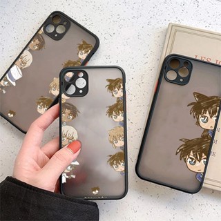 เคสโทรศัพท์มือถือ PC โปร่งแสง เนื้อแมตต์ กันรอยกล้อง ลายอนิเมะนักสืบโคนัน สําหรับ iPhone 14 11 12 13 Pro Max XR X XS 7 8Plus SE 2022