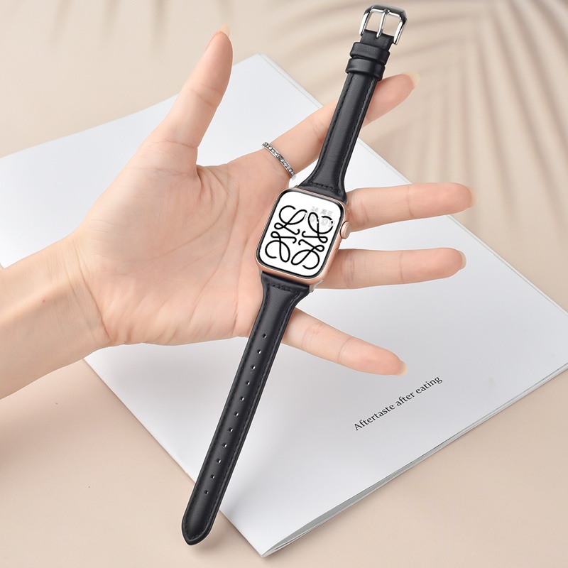 สายนาฬิกาข้อมือหนังแท้ แบบเปลี่ยน สําหรับ Apple Watch 8 band 38 มม. 40 มม. 41 มม. iwatch 7 6 5 4 3 SE 42 มม. 44 มม. 45 ม. Ultra 49 มม.