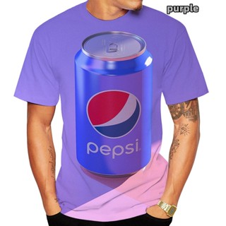 เสื้อยืดลําลอง พิมพ์ลาย Pepsi 3 มิติ สุดเท่ แนวสตรีท เหมาะกับฤดูร้อน แฟชั่นสําหรับผู้ชาย และผู้หญิง