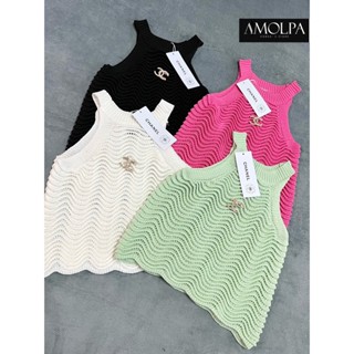 ♥ เช็คสินค้าก่อนสั่ง CHANEL KNITT + เข็มกลัด CC เสื้อกล้าม เนื้อผ้านิ่มมาก เสื้อถัก ชาแนล