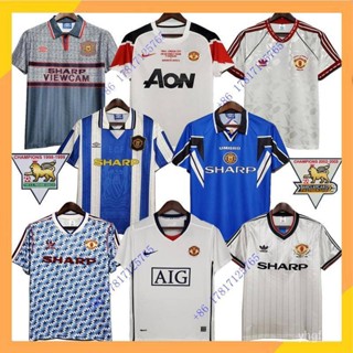 เสื้อกีฬาแขนสั้น ลายทีมชาติฟุตบอล Manchester United 90 92 94 96 97 95 10 11 1991 ชุดเยือน สไตล์เรโทร