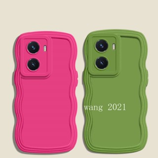 VIVO IQOO Z7 5G / IQOO Z7X 5G Y55+ Plus 5G เคส High Quality Liquid Silicone Simple Big Wave Shape Solid Color Phone Case VIVO IQOOZ7X 5G All-inclusive Lens Protection Soft Back Cover เคสโทรศัพท