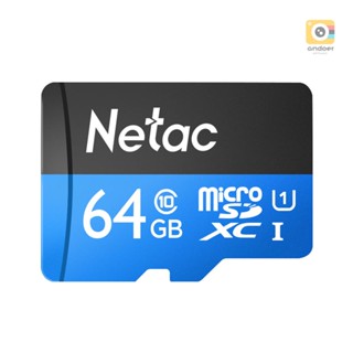 Netac P500 Class 10 64G Micro SDXC TF แฟลชการ์ดหน่วยความจํา ความเร็วสูง สูงสุด 80MB/s