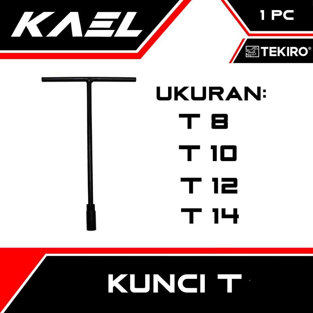 Tekiro T-Wrench Size 8 10 12 14 mm Shock Sok Sock Black Type