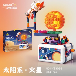 Compatible with Lego globe solar system space series building blocks planet lighting childrens educational assembling toy gift