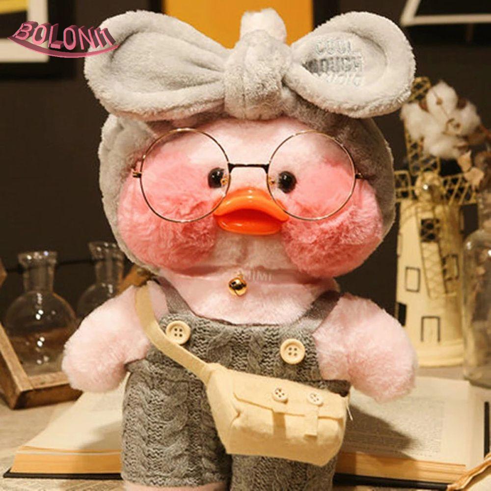 Bo Lalafanfan หมอนตุ๊กตาเป็ด ผ้ากํามะหยี่ขนนิ่ม สไตล์เกาหลี ของขวัญวันเกิด คริสต์มาส สัตว์ หมอนคาเฟ่ เป็ด ของเล่นยัดไส้