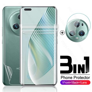 3In1 Camera Glass Front Back Hydrogel Film For Honor Magic5 Pro 5G Screen Protector Not Glass Honer Magic 5 5Pro PGT-AN10 6.81"