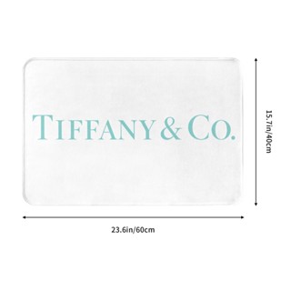 สไตล์ใหม่ Tiffany &amp; Co. (3) พรมเช็ดเท้า ผ้าสักหลาด ลายโลโก้ กันลื่น ดูดซับน้ําได้ดี แห้งเร็ว 16x24 นิ้ว สําหรับปูพื้นห้องน้ํา ห้องนั่งเล่น โซฟา ห้องนอน พร้อมส่ง