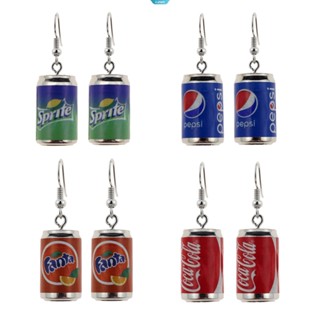 เครื่องประดับ ต่างหู จี้รูปขวดเครื่องดื่ม Coca Pepsi Cola Sprite Fanta แบบจําลอง สไตล์สร้างสรรค์ สําหรับผู้ชาย และผู้หญิง