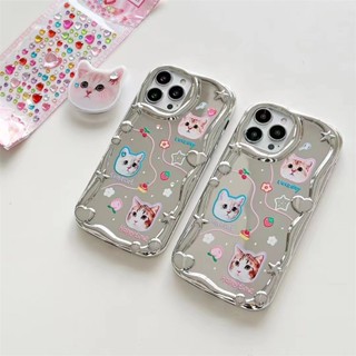 เคสโทรศัพท์มือถือ TPU เคลือบเงิน ลายการ์ตูนหัวแมว สําหรับ Apple Iphone IP X XR XS Max 11 Pro Max Ip12 12Pro IP 12 Pro Max