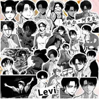 64 ชิ้น / ชุด ❉ Attack on Titan - Levi·Ackerman . สติกเกอร์คลาสสิก สีดํา และสีขาว Series 01 ❉ สติกเกอร์ Doodle แฟชั่น กันน้ํา DIY