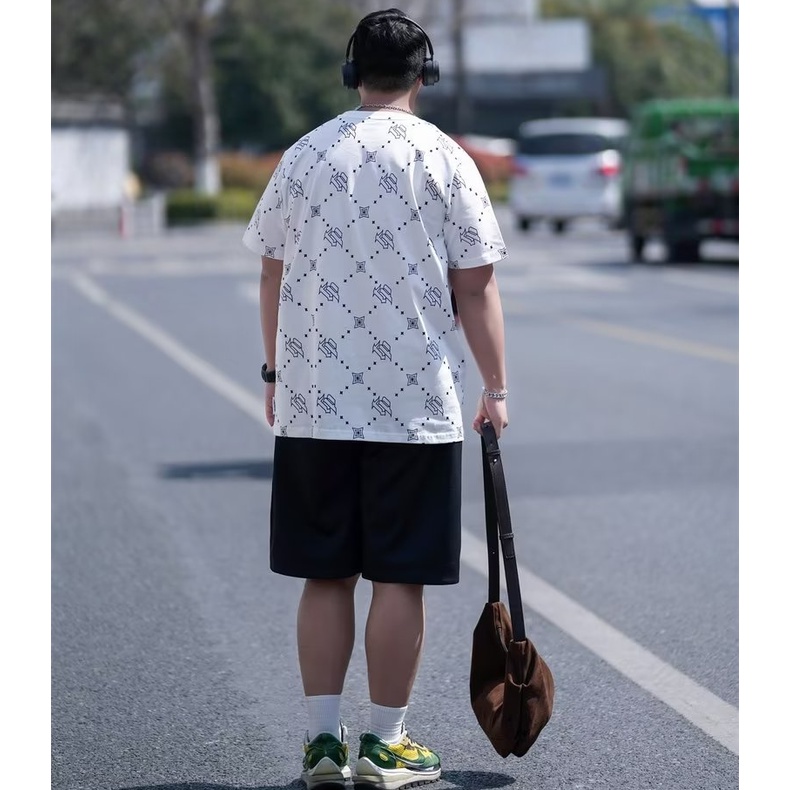 เสื้อยืดแขนสั้นลําลอง คอกลม ทรงหลวม ขนาดใหญ่ แฟชั่นเกาหลี สําหรับผู้ชาย ไซซ์ M - 8XL - รูปที่ 6