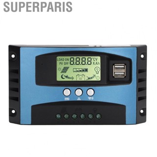 Superparis Solar Panel Regulator MPPT Dual USB Output Solar Panel Controller High Accuracy Multi Protection Low Heating for