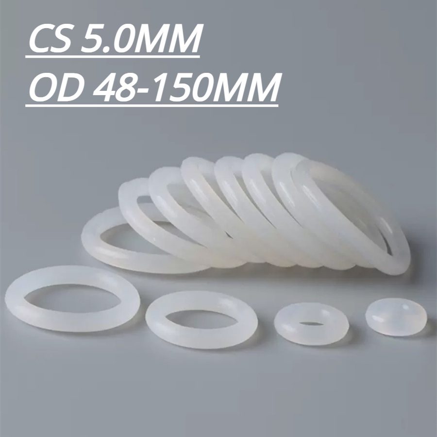 [KZS] แหวนโอริงซิลิโคนเกรดอาหารสีขาว CS5.0 มม. แหวนยางปิดผนึกทนอุณหภูมิสูง