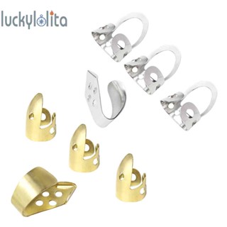 ♚พร้อมส่ง♚[luckylolita.th] ปิ๊กกีตาร์อะคูสติก 3 นิ้ว โลหะ ปรับได้ และปิ๊กนิ้วโป้ง 1 ชิ้น