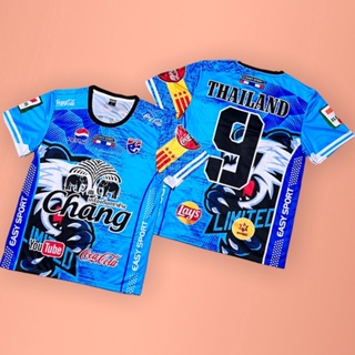 พร้อมส่ง !! เสื้อกีฬาแขนสั้น ลายช้างไทย Chang Jersey ไซซ์ 100 ซม. -160 ซม. XS - 3XL สําหรับทุกเพศ