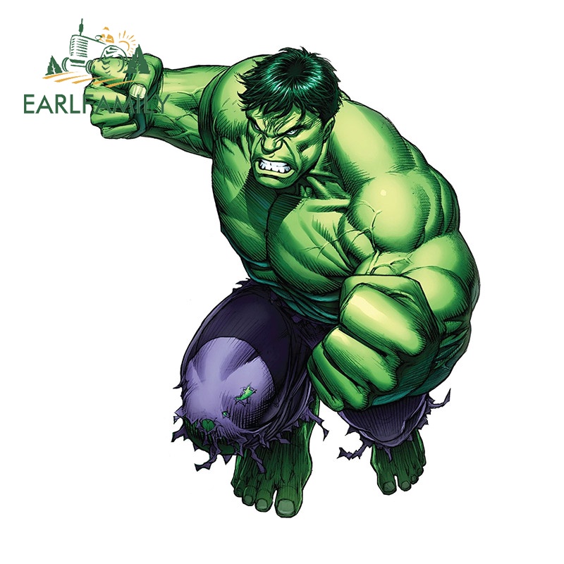 EARLFAMILY 13 ซม. Hulk สติกเกอร์รถประตูรถสําหรับรถยนต์บุคลิกภาพความคิดสร้างสรรค์ Scratch-Proof Decals รถสินค้า