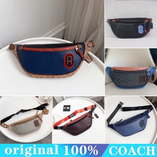 Coach 959 Rivington Belt Bag กระเป๋าคาดเอวผู้ชาย/กระเป๋าสะพายมัลติฟังก์ชั่น/กระเป๋าผู้ชายหนังวัวพิมพ์ลายคลาสสิก/ลำลอง