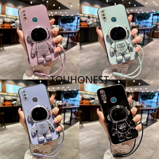 เคส Vivo Y17 เคส Vivo Y15 เคส Vivo Y12 เคส Vivo Y35 Case Vivo Y16 Case Vivo Y02 Case Vivo Y02S Case Vivo Y7S Y9S Case Vivo S1 Pro Case Vivo Y11 Case Fashion Silicone Cute Cool Anime Astronaut Stand Phone Cover Cassing Case With Rope TG โทรศัพท์มือถือ