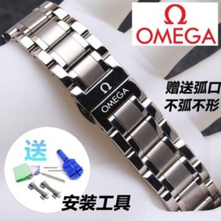 Omega สายนาฬิกาข้อมือ สายสแตนเลส ลายผีเสื้อ สําหรับผู้ชาย และผู้หญิง