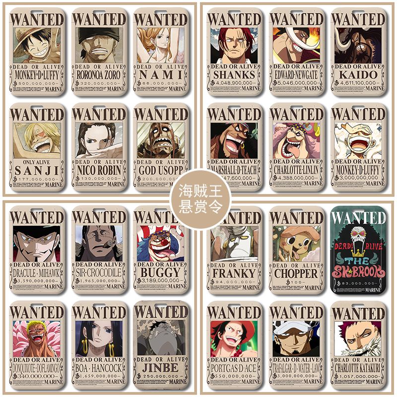 กระเป๋าใส่บัตรประจําตัวประชาชน ลายการ์ตูนอนิเมะ One Piece Luffy Zoro Wanted DIY สําหรับนักเรียน บัตรรถบัส บัตรอาหาร