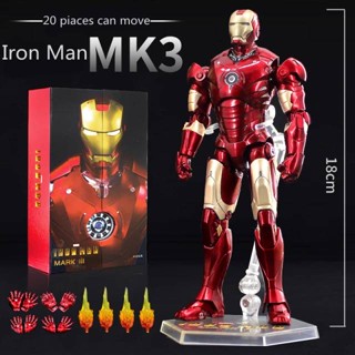 โมเดล Iron Man Mark III MK3 Action Figure Marvel Iron Man (ZD Toy) ขนาด18cm. มีกล่อง