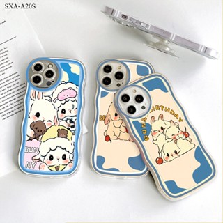 Samsung Galaxy A30 A20 A20S A31 A32 A33 A53 A54 4G 5G เคสซัมซุง สำหรับ Case Cute Bunny Wavy Bracket เคส เคสโทรศัพท์ เคสมือถือ Full Cover Soft Phone Cases Casing