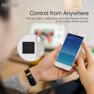 HaoJue สวิตช์รีโมทคอนโทรล 2 ทาง WiFi AC 80‑260V 10A ตัวควบคุมรีเลย์ตั้งเวลาแบบสัมผัส