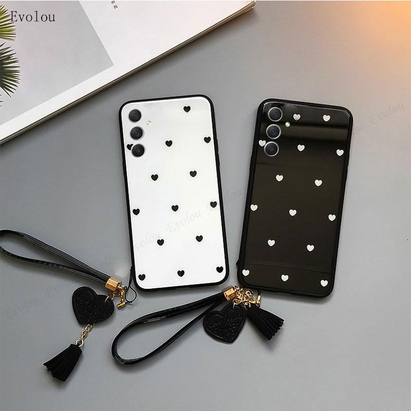 เคสโทรศัพท์มือถือกระจกนิรภัย แบบแข็ง ขอบนิ่ม พร้อมแหวนแม่เหล็ก สําหรับ Samsung A54 A34 A24 A14 5G Galaxy A04 A73 53 33 23 13 72 4G