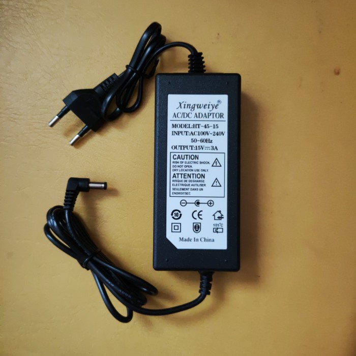 Switching Adaptor 15V 3A + Build in สายไฟ - type A