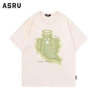 ASRV คุณภาพก๊าซ T -shirt ของผู้ชายในฤดูร้อน, คอกลม, กระแสน้ำพิมพ์ T -shirt กระแสน้ำ, ห้า -พอยต์ Wild -ชาย -แขนชาย Harajuku Fashion Fashion Urban Top Top