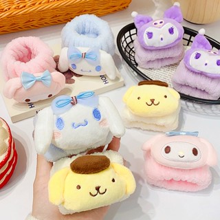 Melody kuromi Cinnamoroll pom pom purin สายรัดข้อมือ ผ้ากํามะหยี่ขนนิ่ม กันเหงื่อ กันแรงเสียดทาน (3.2)