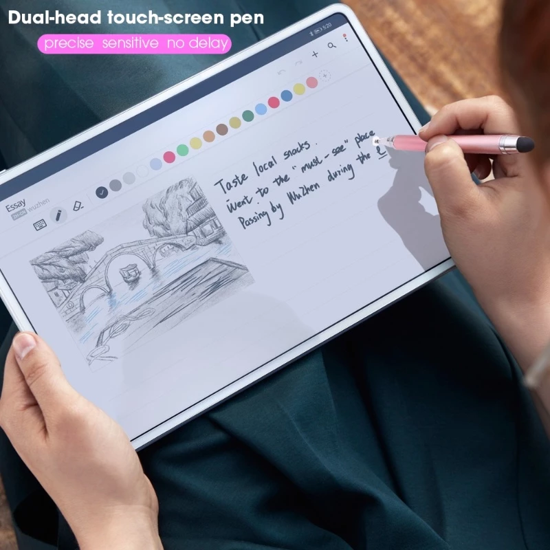 ปากกาสไตลัสแบบ Dual-Tip แบบแม่นยํา 2-in-1 สําหรับสมาร์ทโฟนและแท็บเล็ต, หน้าจอสัมผัสแบบ Capacitive สากล, พลาสติกทนทานสําหรับการวาดภาพและเขียน, อุปกรณ์เสริม 3C thumbnail 4