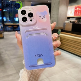 เคสโทรศัพท์มือถือ แบบนิ่ม ลายหมี Kaws พร้อมช่องใส่บัตร สําหรับ Vivo Y36 Y22 Y22S Y02 Y02T Y02A