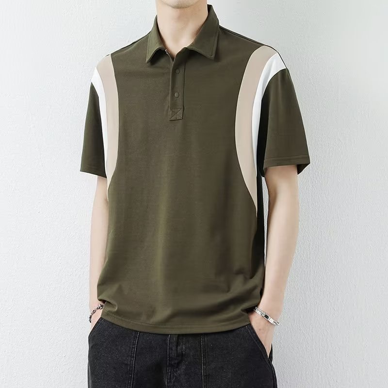 เสื้อโปโล แขนสั้น สีเขียว สําหรับผู้ชาย