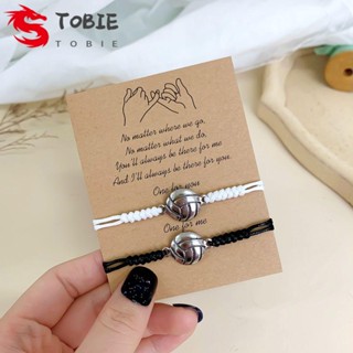 Tobie สร้อยข้อมือ เชือกถัก รูปลูกเบสบอล วอลเลย์บอล สามารถปรับได้ ของขวัญวันวาเลนไทน์ แฟชั่นสร้างสรรค์ สไตล์เกาหลี สําหรับเด็กผู้ชาย และเด็กผู้หญิง