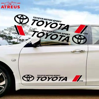 Toyota สติกเกอร์กันรอยขีดข่วน ติดด้านข้างประตูรถยนต์ ป้องกันรอยขีดข่วน สำหรับติดประตูรถยนต์ สําหรับ Toyota Prius Fortuner Corolla Cross CHR Camry Wish Vios Veloz Estima Sienta Yaris Ativ Altis Sienta bZ4X Hiace Hilux Revo