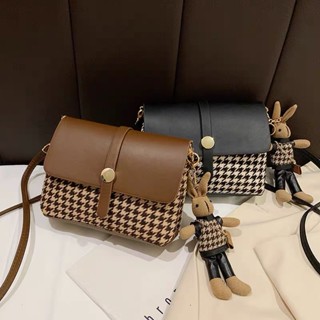 (HB-570) กระเป๋าแฟชั่น สะพายข้าง ลายสก็อต📌มีพวงกุญแจแถมให้ด้วยค่ะ📌