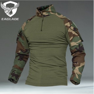 Eaglade เสื้อเชิ้ตยาว ลายกบยุทธวิธี YDJX-G2-LT สีเขียว ยืดได้