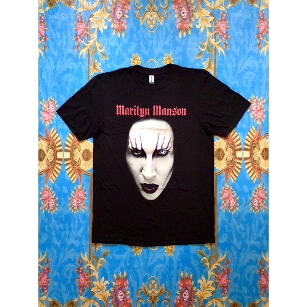 พร้อมส่ง ผ้าฝ้ายบริสุทธิ์ 🎸MARILYN MANSON  เสื้อวง Marilyn Manson สินค้านำเข้า ลิขสิทธิ์แท้ T-shirt