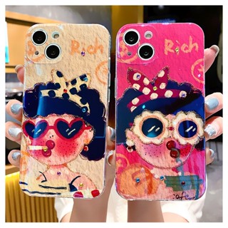 เคสโทรศัพท์มือถือ ซิลิโคน กันกระแทก ลายการ์ตูน Little Rich Woman สร้างสรรค์ แฟชั่นฤดูร้อน สําหรับ IPhone 14 13 12 11 7 8 Pro Max XS XR 8 7 14 Plus