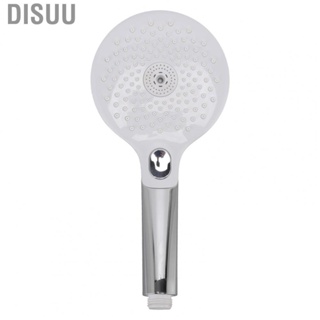 Disuu Home Bathroom Shower Head  Rust Proof Labor Saving Handle Bathing Showerhead 3 Function Button Silicone Chrome Plated ABS  for Hotel